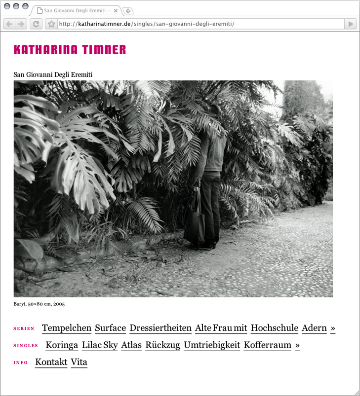 Screenshot der Website katharinatimner.de