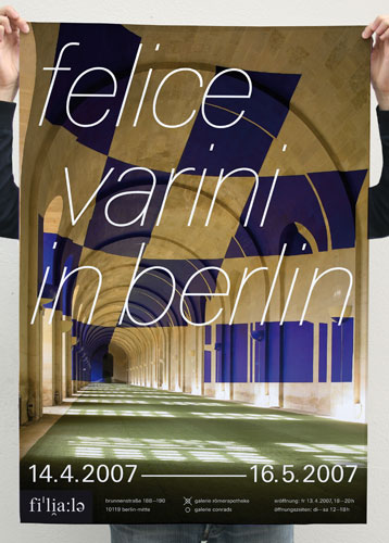 Plakat für die Ausstellung von Felice Varini in der Galerie Filiale, Berlin
