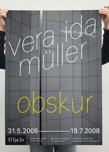 Plakat für die Ausstellung ›Obskur‹ von Vera Ida Müller in der Galerie Filiale, Berlin