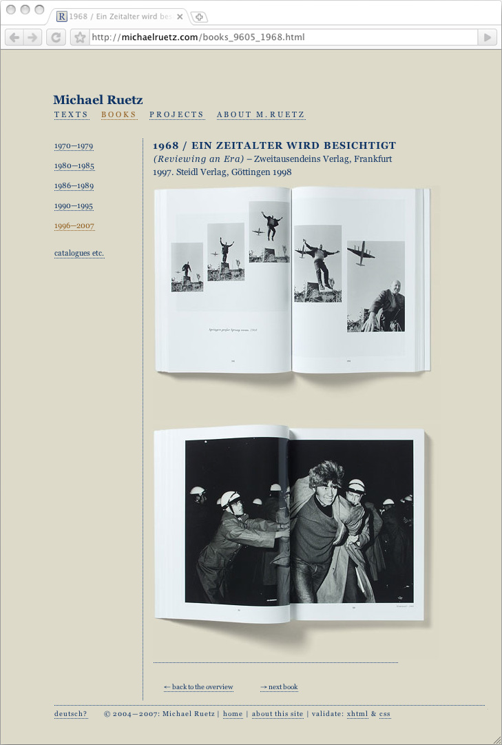 Screenshot der Website michaelruetz.com